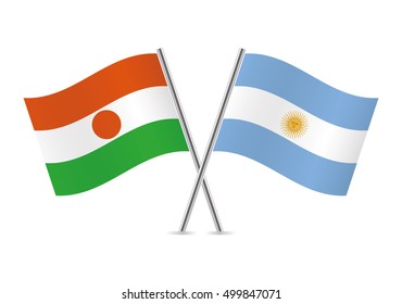 Niger and Argentina flags. Vector illustration.