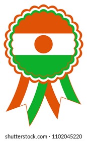 Niger Award Ribbon vector in the original national colors green, red and white.
Representing Republic of the Niger in Africa.