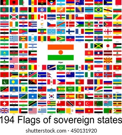 Niger, collection of vector images of flags of the world