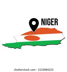 Niger country map flag Perfect to used for infographic
