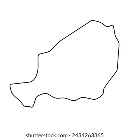 Vereinfachte Landkarte für Niger. Dünne schwarze Kontur. Einfaches Vektorsymbol