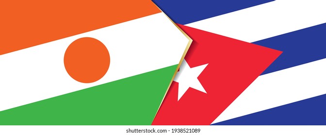 Niger and Cuba flags, two vector flags symbol of relationship or confrontation.