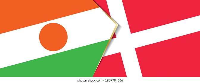 Niger and Denmark flags, two vector flags symbol of relationship or confrontation.