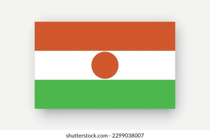 Niger .Detailed flag on white background. Vector illustration