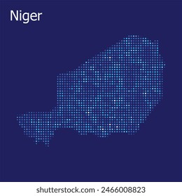mapa punteado de níger con bg azul	