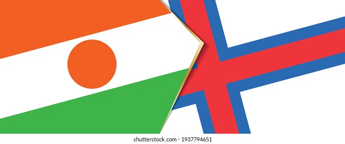 Niger and Faroe Islands flags, two vector flags symbol of relationship or confrontation.