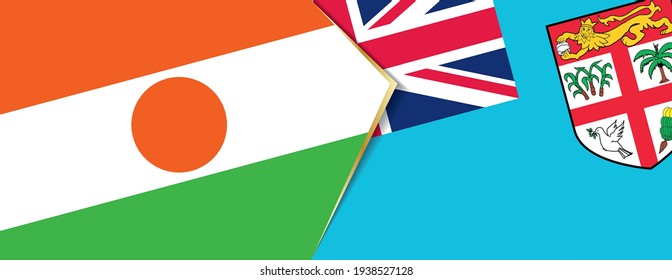 Niger and Fiji flags, two vector flags symbol of relationship or confrontation.