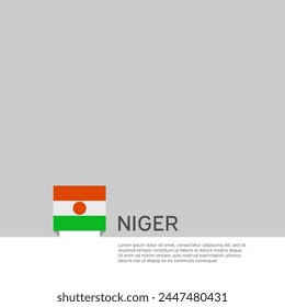 Niger flag background. State patriotic niger banner, cover. Document template, flag on white background. National poster. Business booklet. Vector illustration, simple design