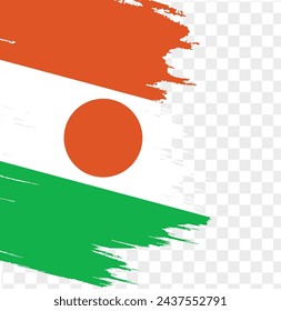 Bandera de Níger con pintura de pincel con textura aislada en png o fondo transparente. ilustración vectorial 