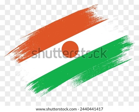 Niger flag with brush paint textured isolated  on png or transparent background. vector illustration 