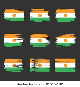 Niger flag brush strokes painted