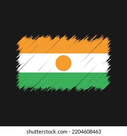 Niger flag brush strokes painted 