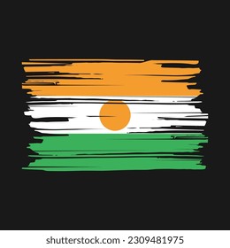 Niger Flag Brush Vector Illustration
