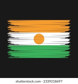 Ilustración del vector del pincel de bandera de Níger