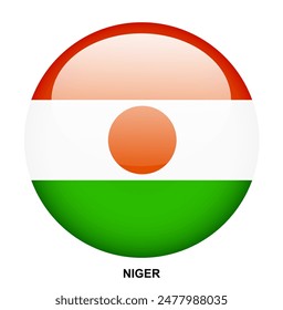 NIGER flag button on white background