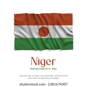 Niger Flag, Celebrating Independence Day. Abstract waving flag on white background Country Flag.