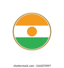Niger Flag with Circle Frame. National Flag