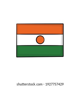 Niger flag in drawing style isolated vector. Hand drawn object illustration for your presentation, teaching materials or others.