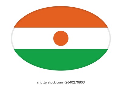 	
Niger flag ellipse shaped. vector	