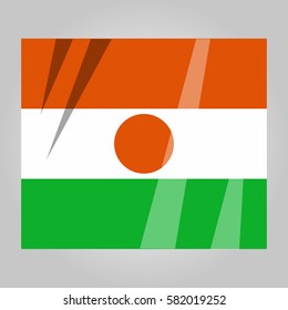 Niger flag flat style witch shadows