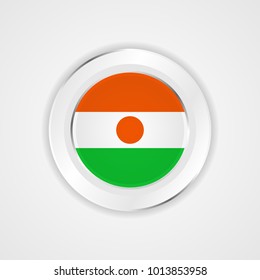 Niger flag in glossy vector icon.