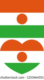 Niger flag in a Heart vector, sticker