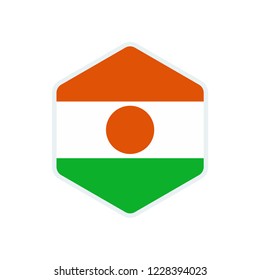Niger flag. Niger hexagon flag.