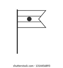 Niger flag icon in black outline flat design. Independence day or National day holiday concept.