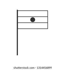 Niger flag icon in black outline flat design. Independence day or National day holiday concept.