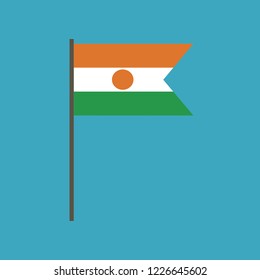 Niger flag icon in flat design. Independence day or National day holiday concept.