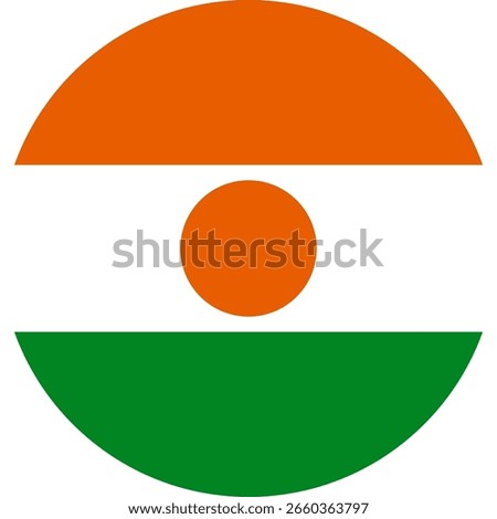 Niger flag illustrator country flags round symbol nation  circular flags