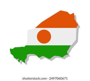 Niger - Flag inscribed in the contour of the country. Vector illustration.