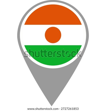 Niger flag location pin, Niger flag on location pin, Niger map pointer in high quality