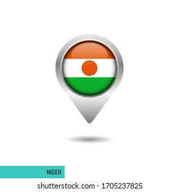 Niger flag map pin vector design template