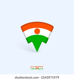 Niger Flag Map Pointer Design with Shadow. Vector illustrator.