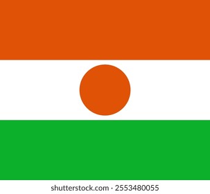 Niger flag in official colors, dimensions and aspect ratio. Vector flag symbolizing national pride, identity, heritage, patriotism and authority