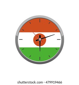 NIGER flag on wall clock