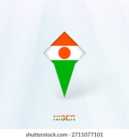 Ícone de pino de bandeira do Níger com design geométrico. Ilustração vetorial.