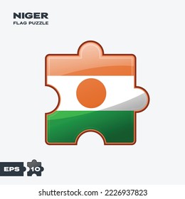 Niger flag puzzle pieces. vector illustration isolated on a white background