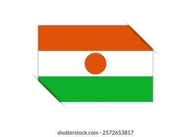 Niger flag - rectangle colorful flag representing a country cultural identity and heritage. The essence of national pride and unity. Attached by the corners in a paper album