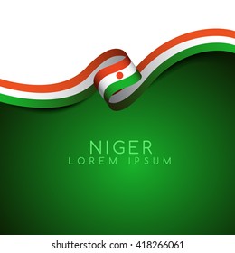 Niger Flag Ribbon : Vector Illustration