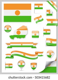 Niger Flag Set - Vector Collection
