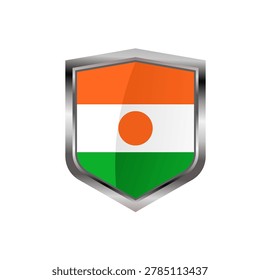  Niger flag shield with metallic frame