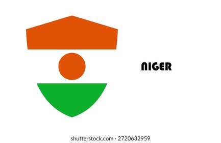 Niger flag in shield shape (badge)