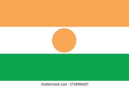Niger flag vector graphic. Rectangle Nigerien flag illustration. Niger country flag is a symbol of freedom, patriotism and independence.