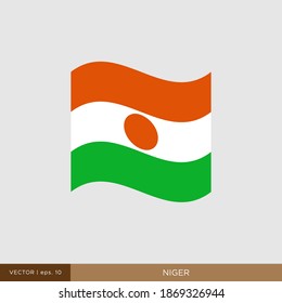 Plantilla de diseño de la ilustración del vector de bandera de Níger.