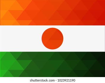 Niger Flag vector illustration. Niger Flag. National Flag of Niger. Mosaic flag. Vector