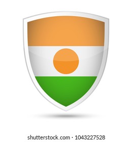 Niger Flag Vector Shield Icon - Illustration