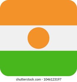 Niger Flag Vector Square Flat Icon - Illustration