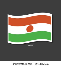 Niger flag Vector waving with flags.